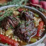 slow cooker beef and barley stew - featured image