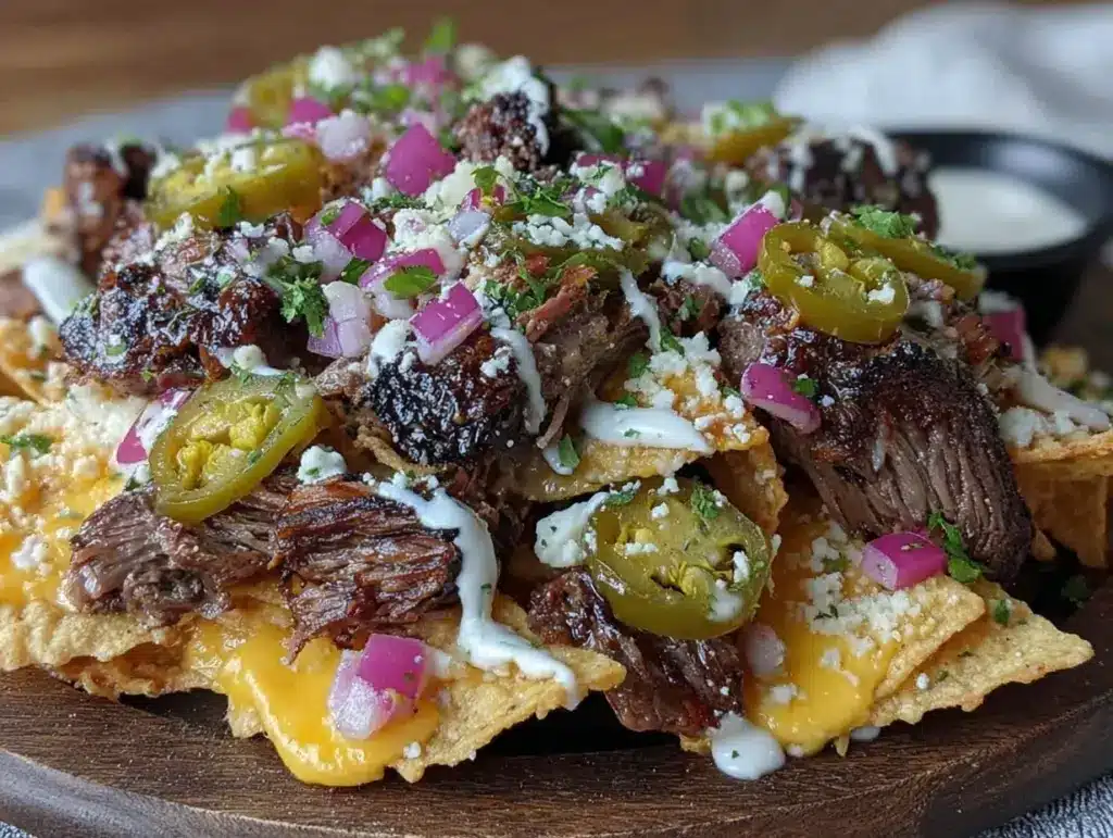 smoked brisket nachos - featured image