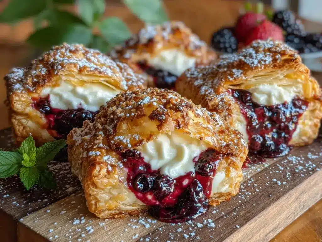 wild huckleberry cream cheese hand pies - featured image