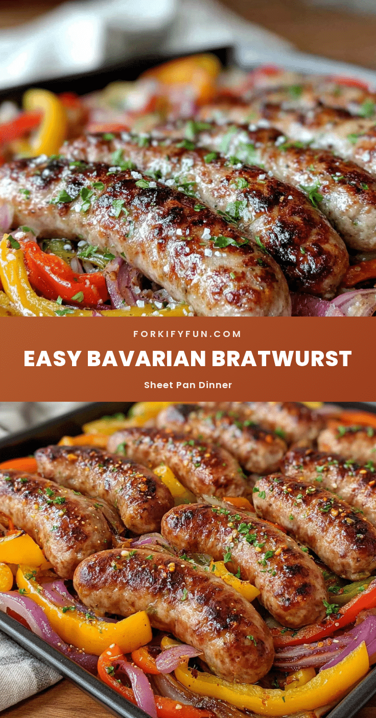 Bavarian bratwurst sheet pan dinner recipe