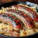 bratwurst and sauerkraut skillet - featured image