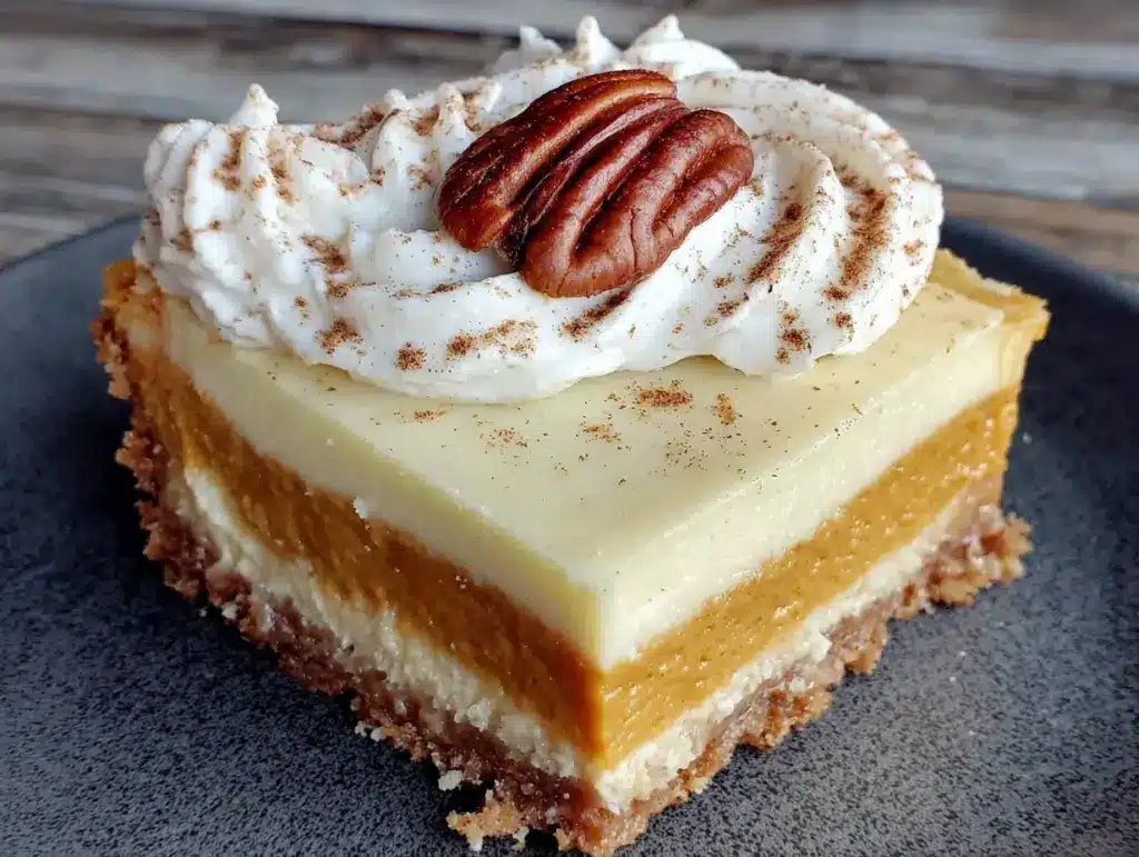 brown butter pumpkin cheesecake bars - featured image