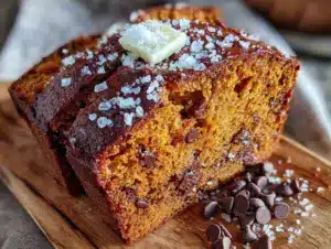 brown butter pumpkin chocolate chip bread - featured image