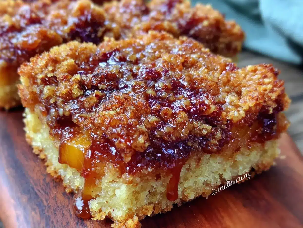 brown sugar peach cobbler bars preparation steps