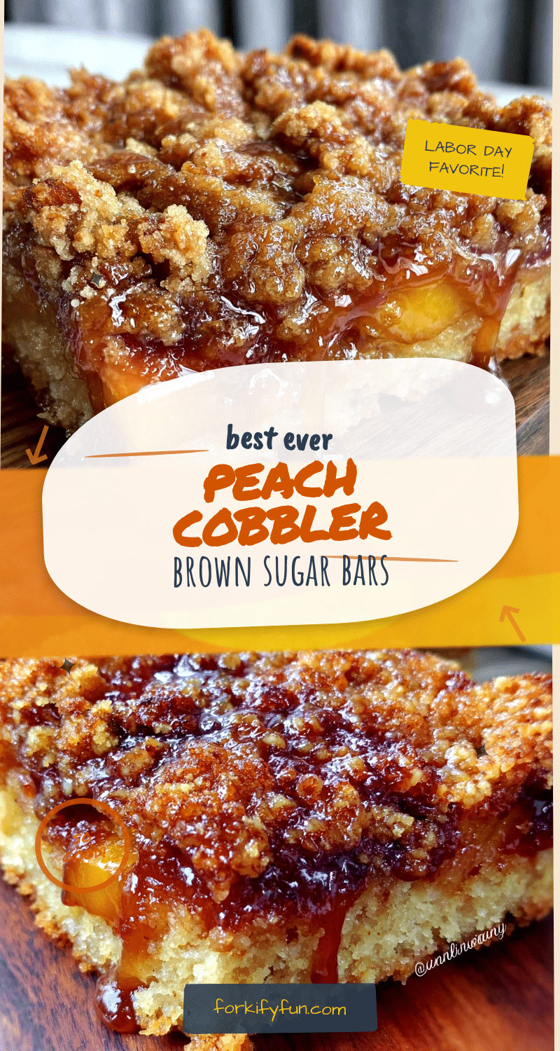 brown sugar peach cobbler bars recipe
