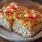 candy corn rice krispie treats - featured image