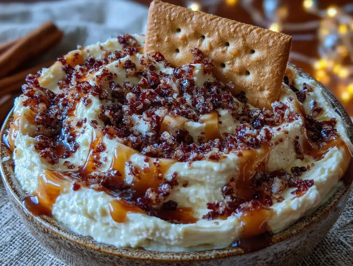 caramel apple cheesecake dip preparation steps