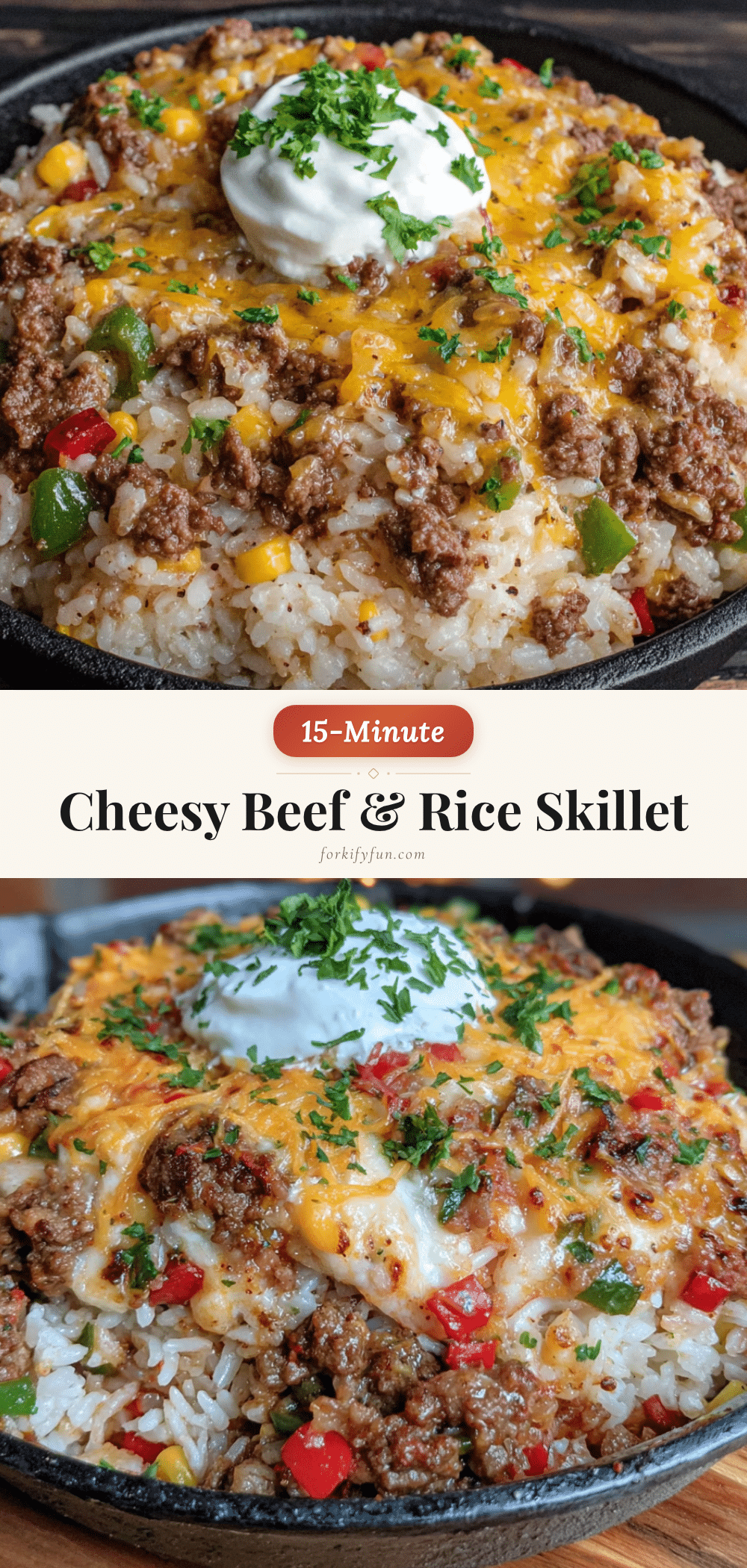 cheesy beef and rice skillet recipe