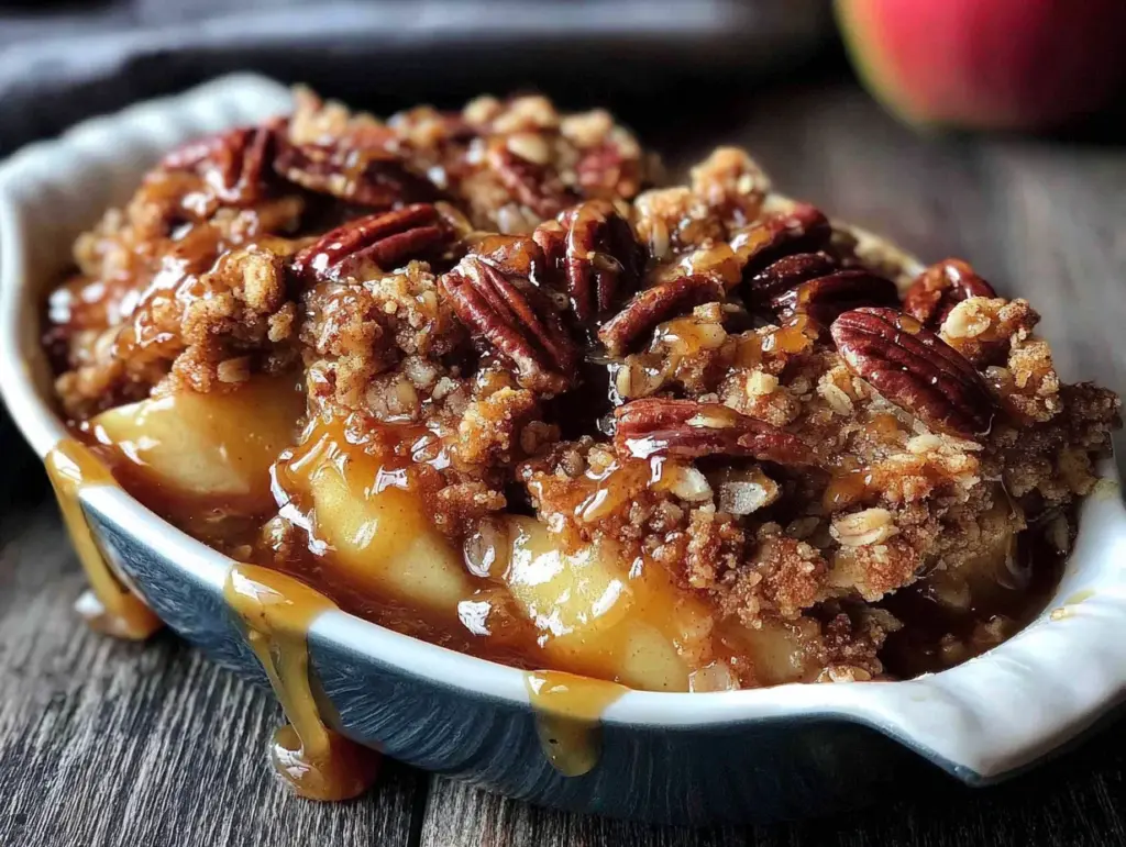 classic apple crisp with oat pecan crumble - featured image