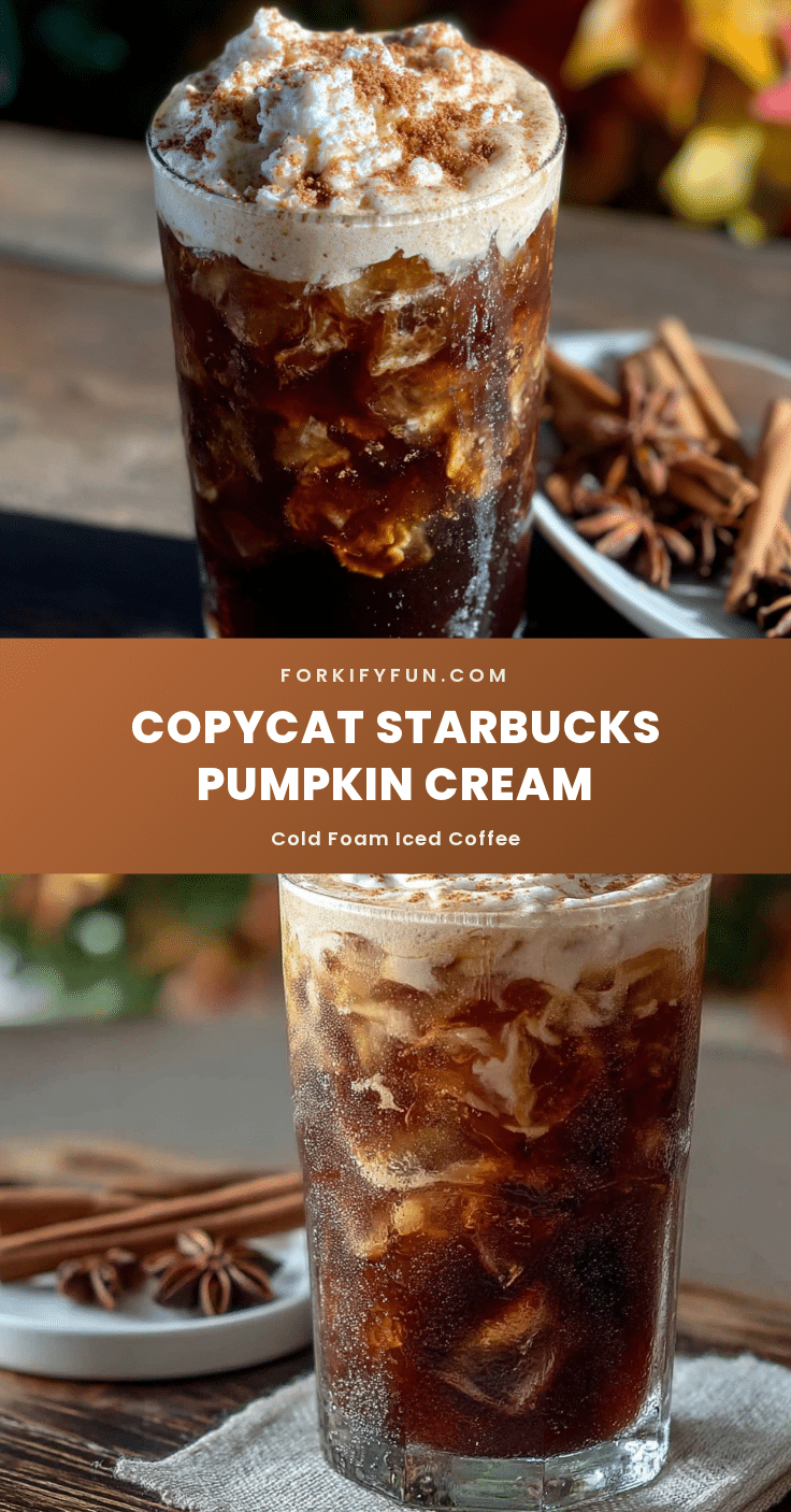 Copycat Starbucks Pumpkin Cream Cold Foam Iced Coffee recipe