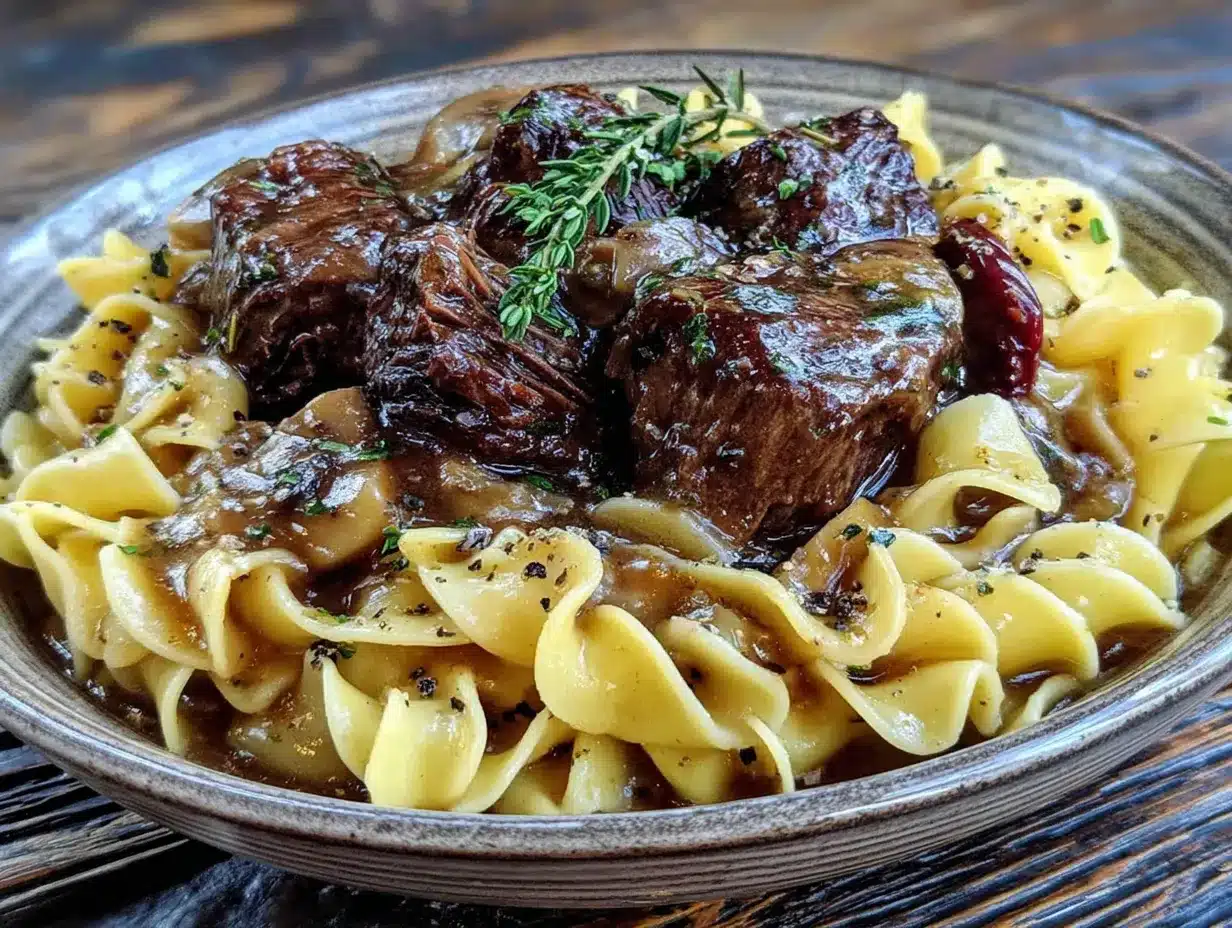 cozy crockpot beef and noodles comfort dinner preparation steps