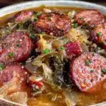 cozy kielbasa and cabbage soup - featured image