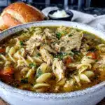 cozy rotisserie chicken noodle soup - featured image