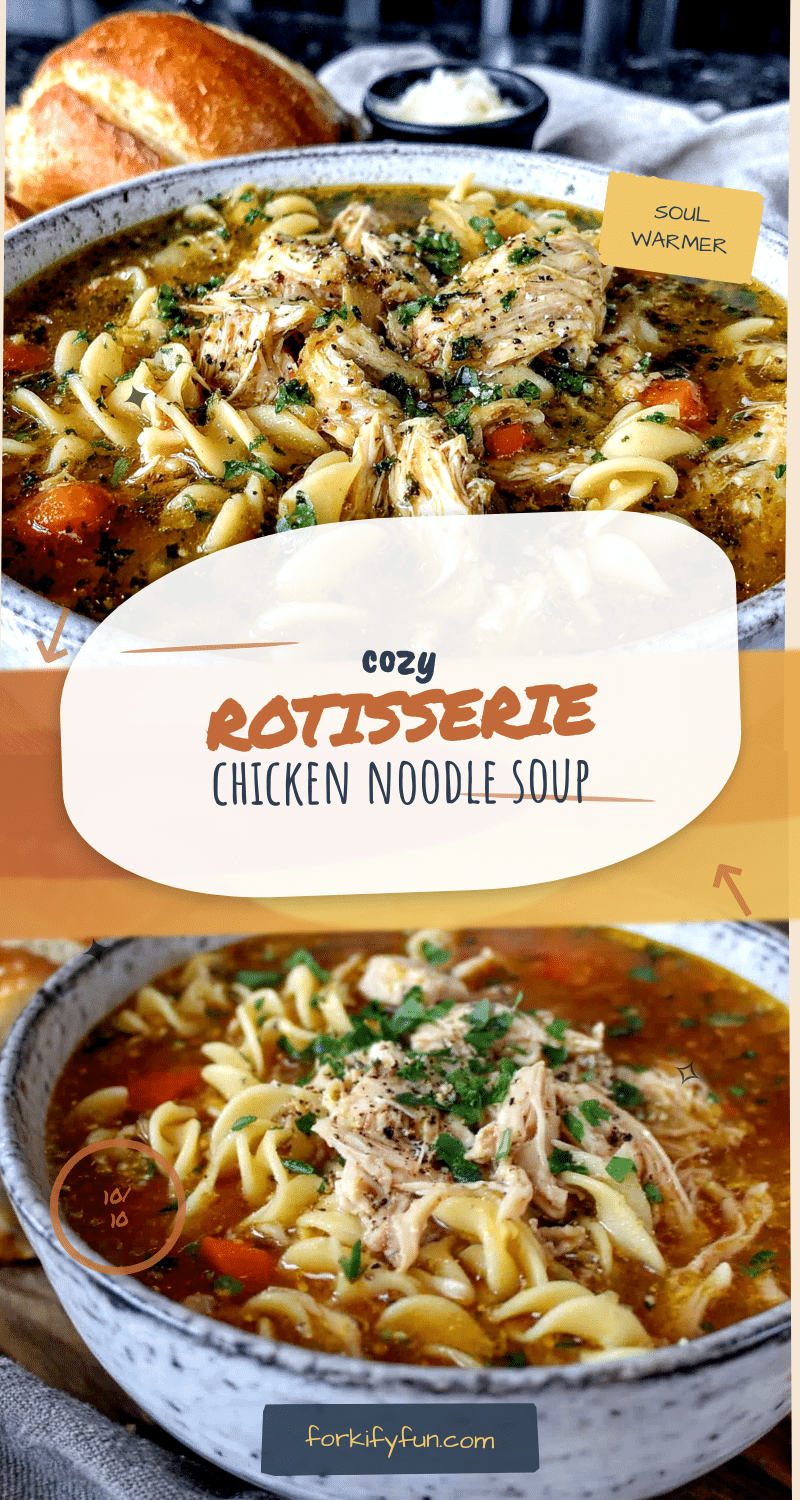 cozy rotisserie chicken noodle soup recipe
