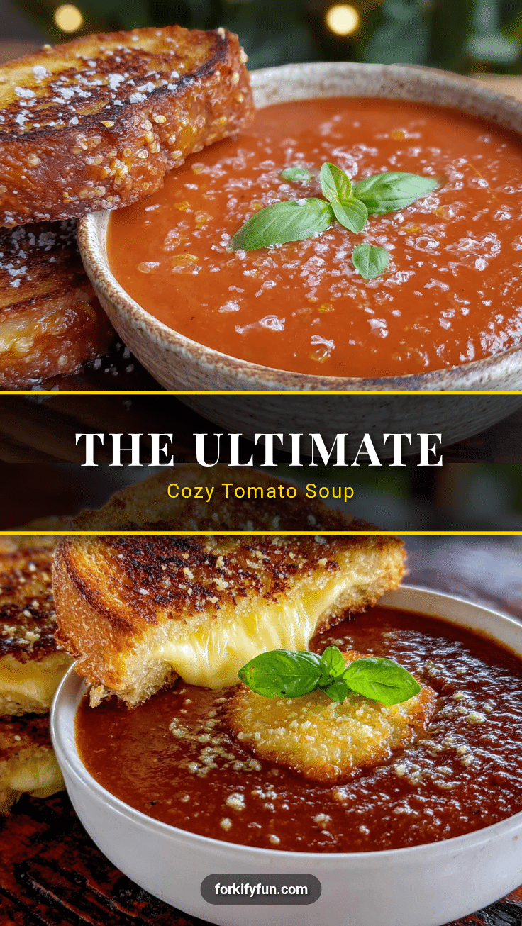 cozy slow-roasted tomato soup with grilled cheese croutons recipe