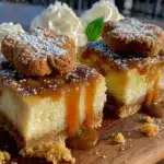 creamy biscoff cheesecake bars - featured image