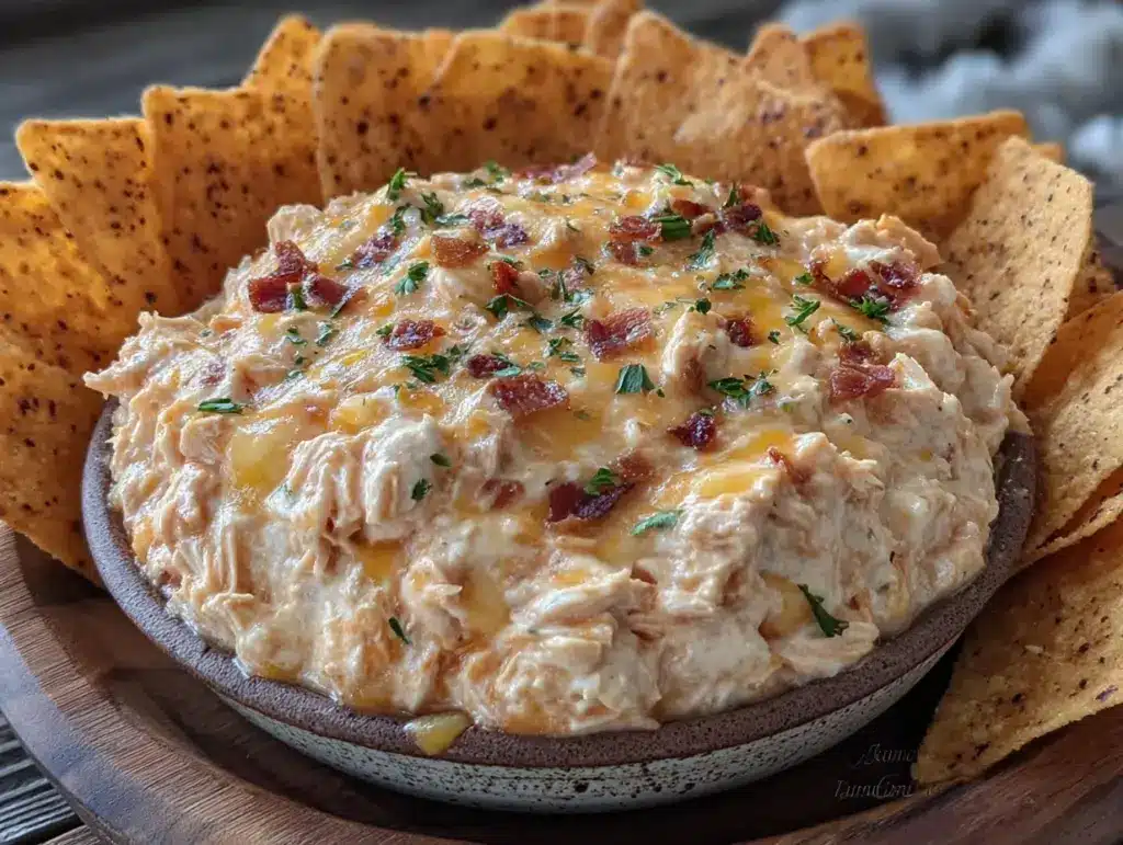 creamy buffalo chicken dip - featured image