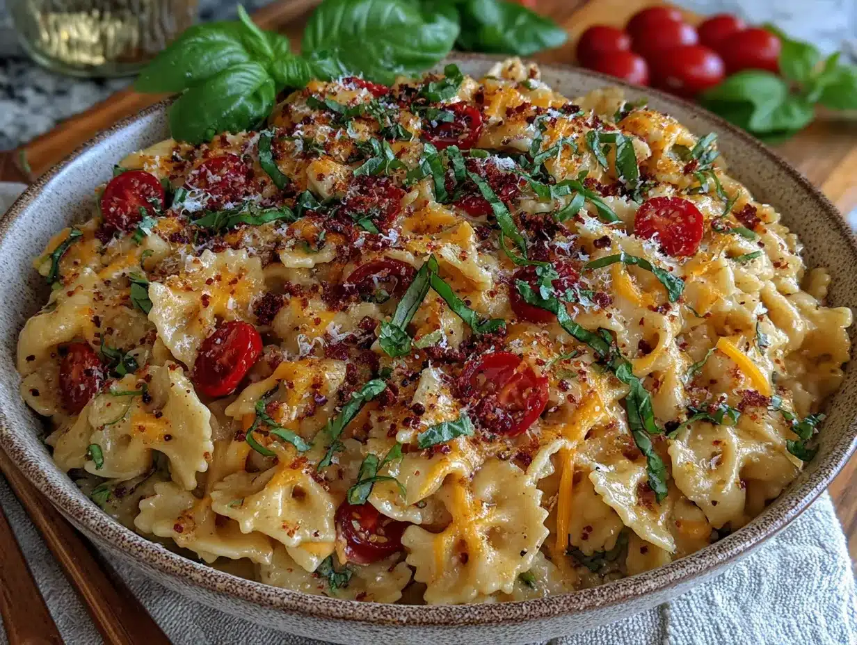 creamy cheesy pasta salad preparation steps