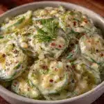 creamy cucumber salad with dill and vinegar - featured image