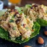 creamy high-protein chicken salad lettuce wraps - featured image