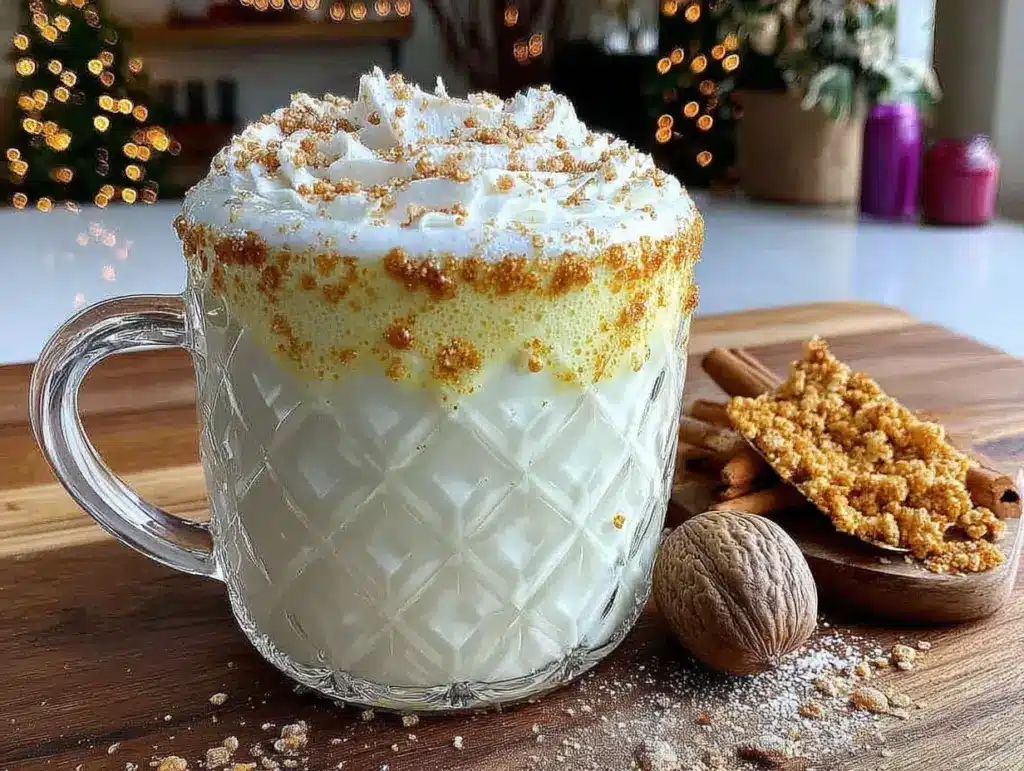 creamy homemade eggnog with fresh nutmeg - featured image
