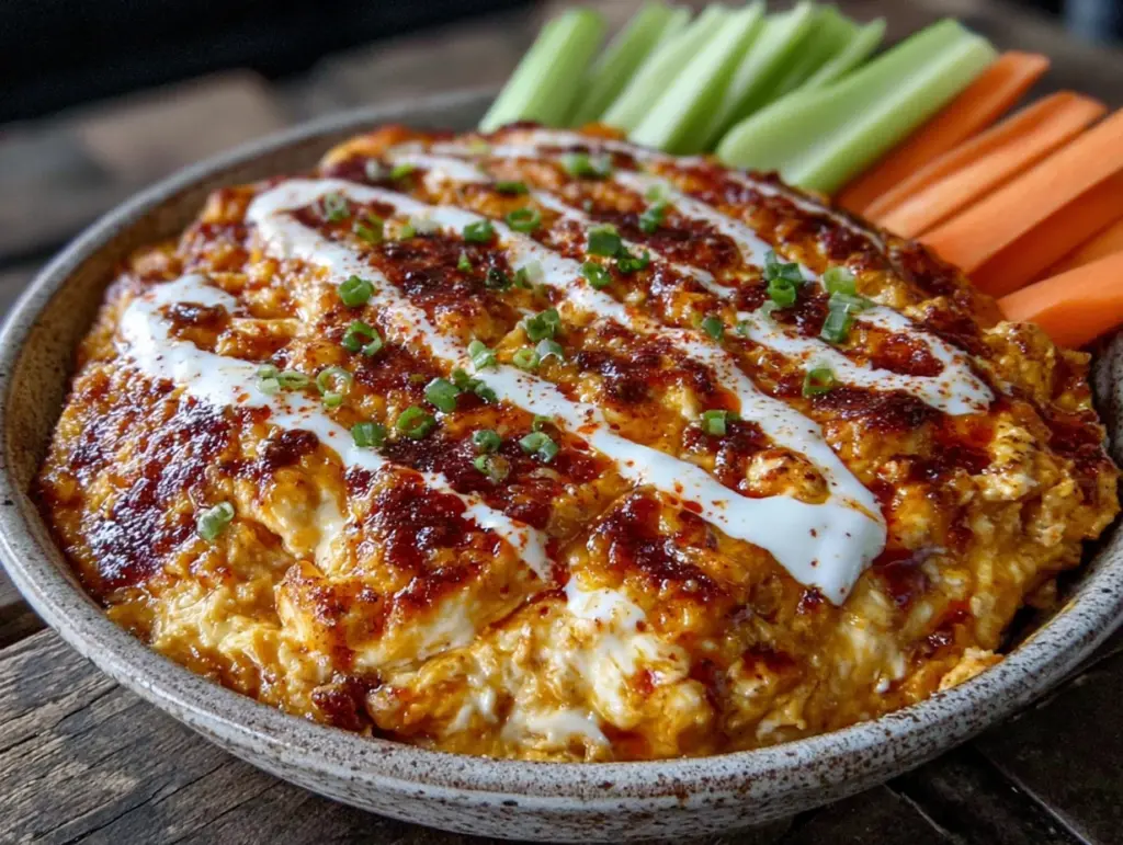 Creamy Loaded Buffalo Chicken Dip with Ranch Drizzle - featured image