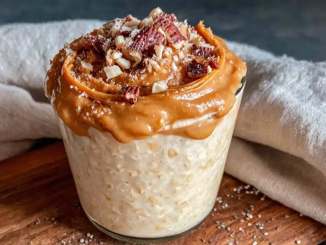 creamy peanut butter overnight oats preparation steps