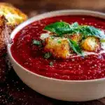 creamy roasted garlic tomato soup - featured image