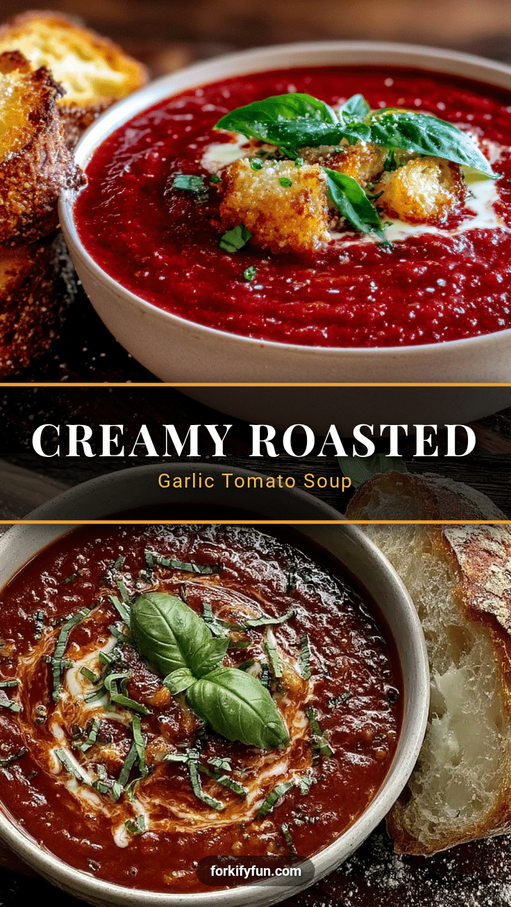 creamy roasted garlic tomato soup recipe