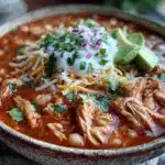 creamy slow cooker chicken enchilada soup - featured image
