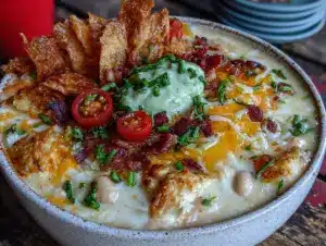 creamy slow cooker white chicken chili - featured image