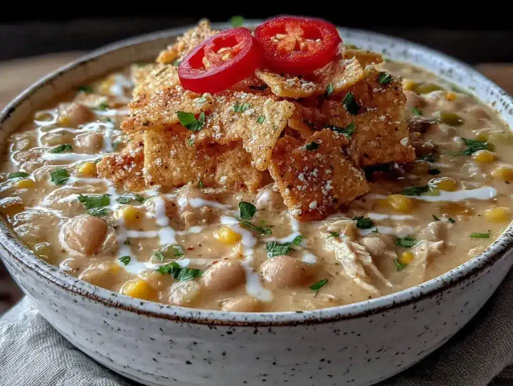 creamy white chicken chili - featured image
