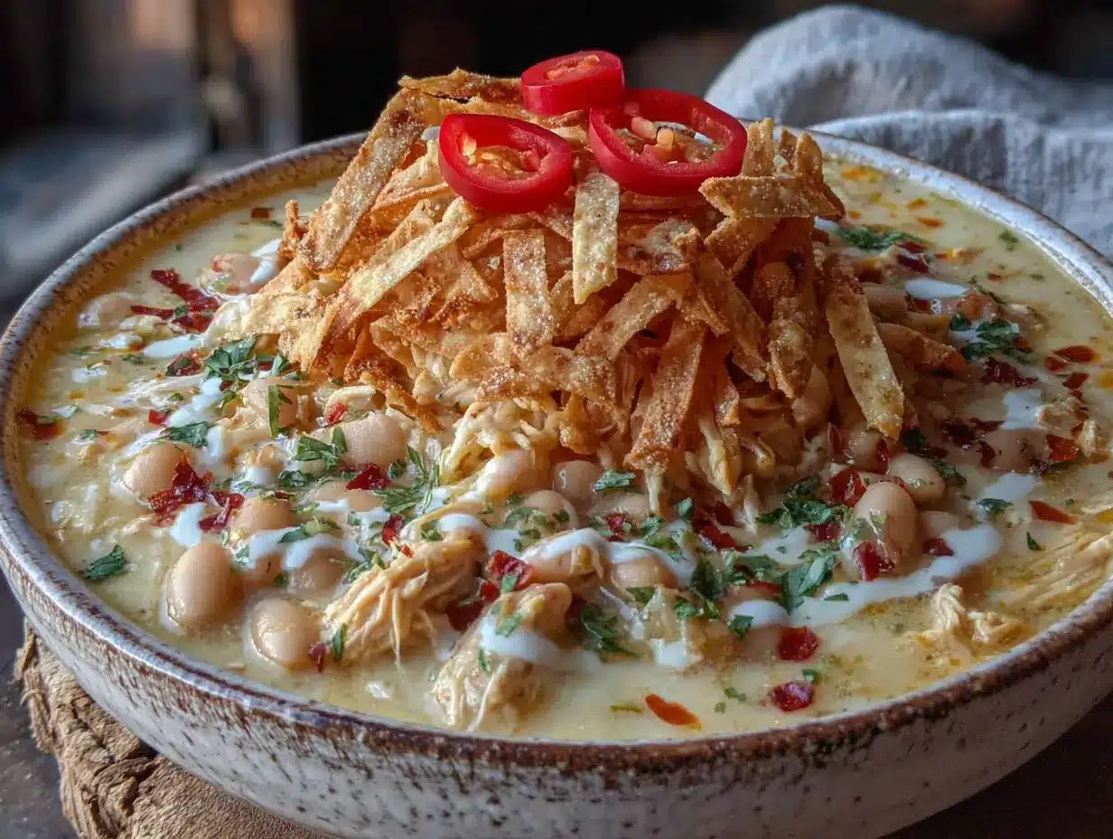 creamy white chicken chili preparation steps