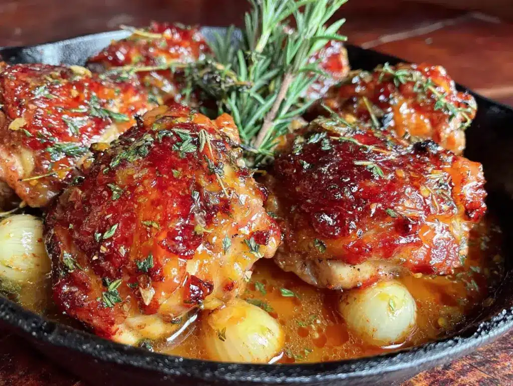 crispy garlic butter chicken thighs - featured image