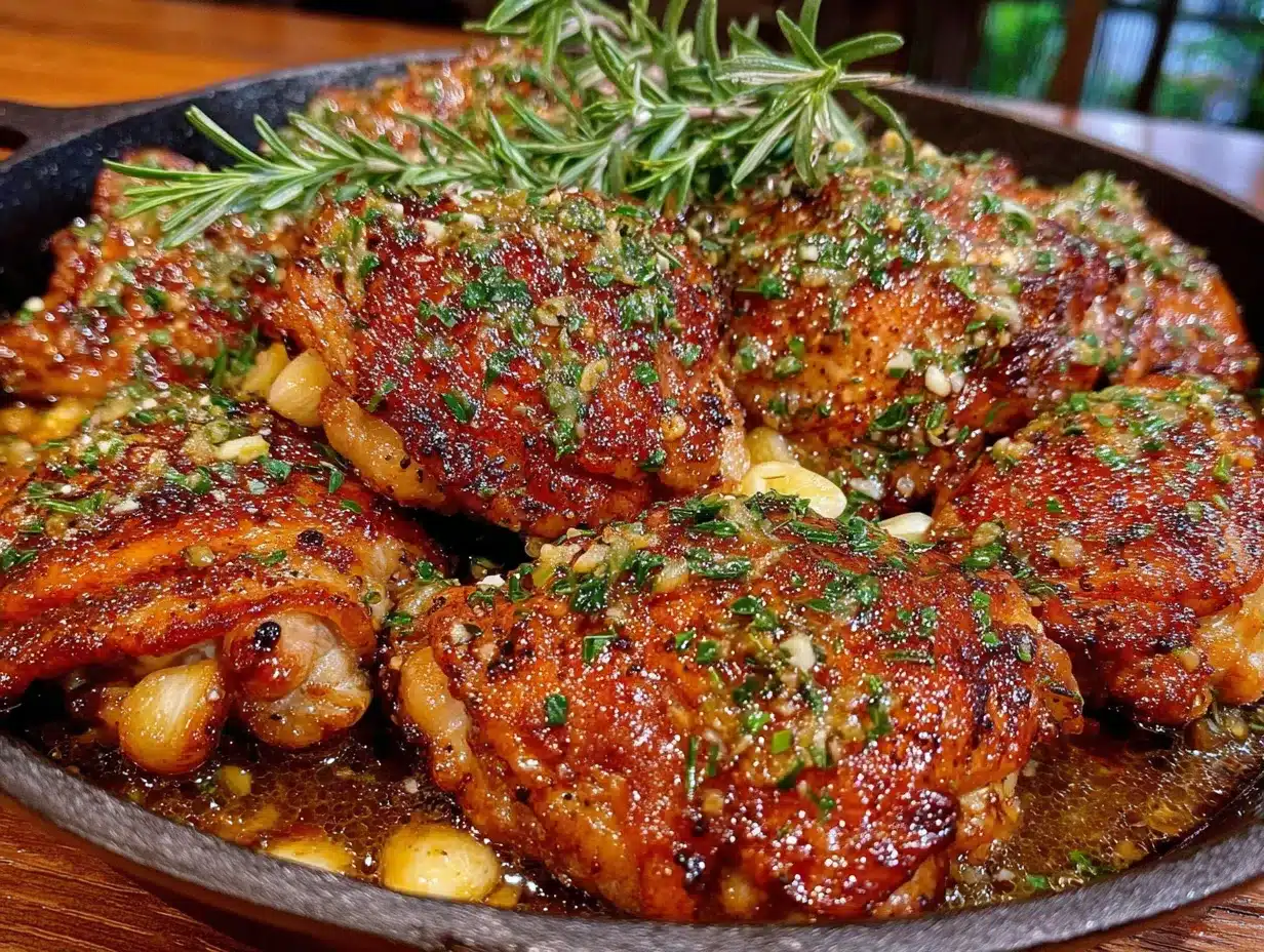 crispy garlic butter chicken thighs preparation steps
