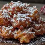crispy mini powdered sugar funnel cake bites - featured image
