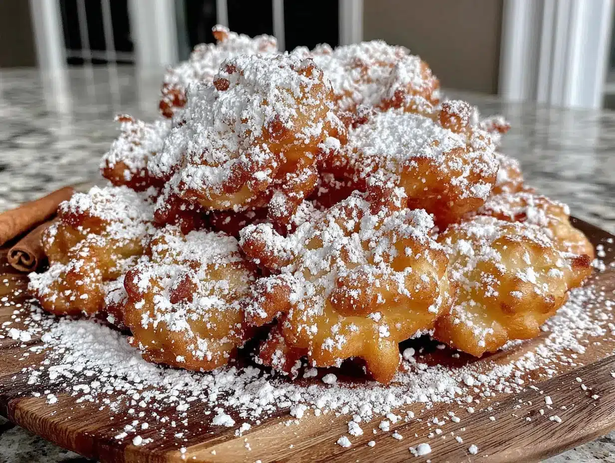 crispy mini powdered sugar funnel cake bites preparation steps