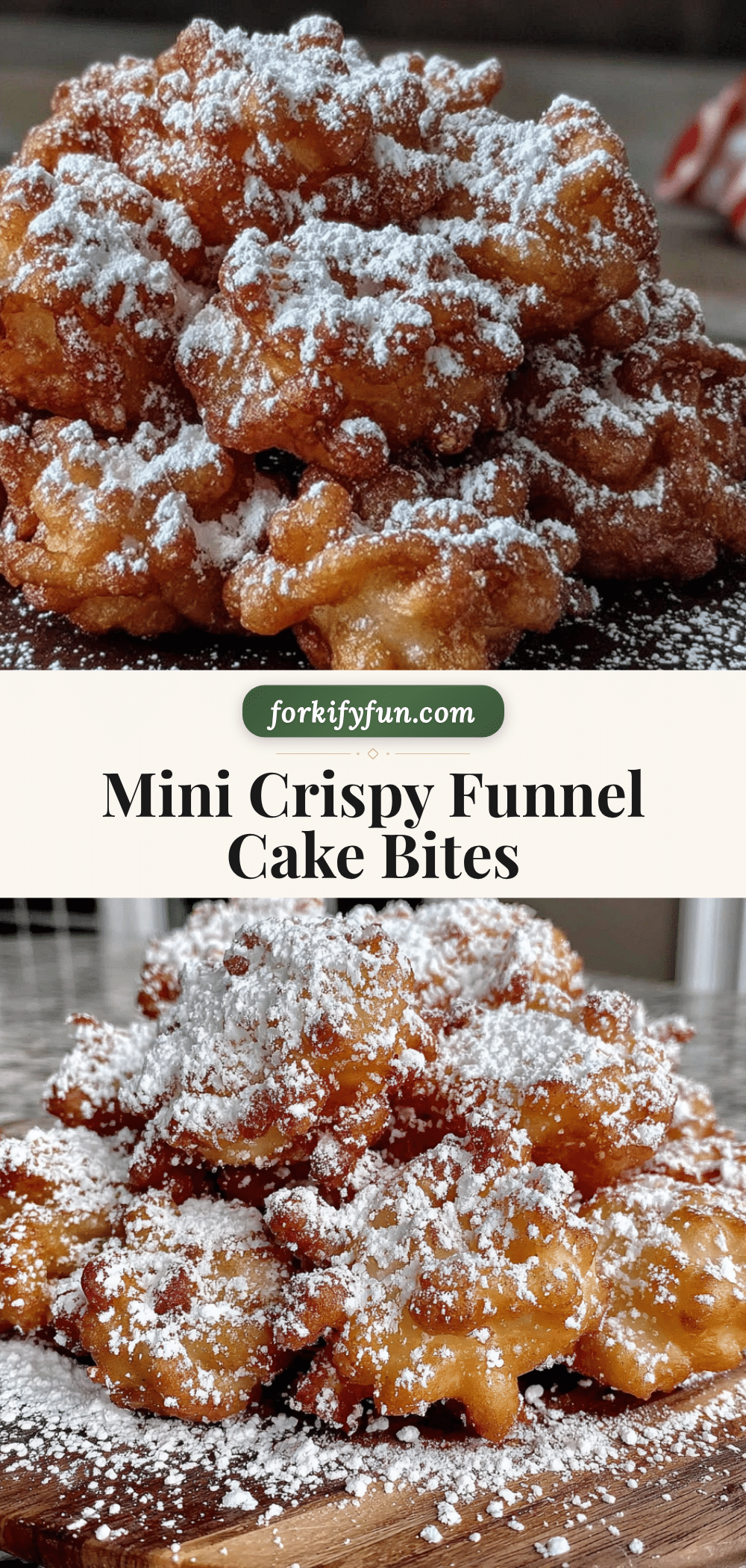 crispy mini powdered sugar funnel cake bites recipe