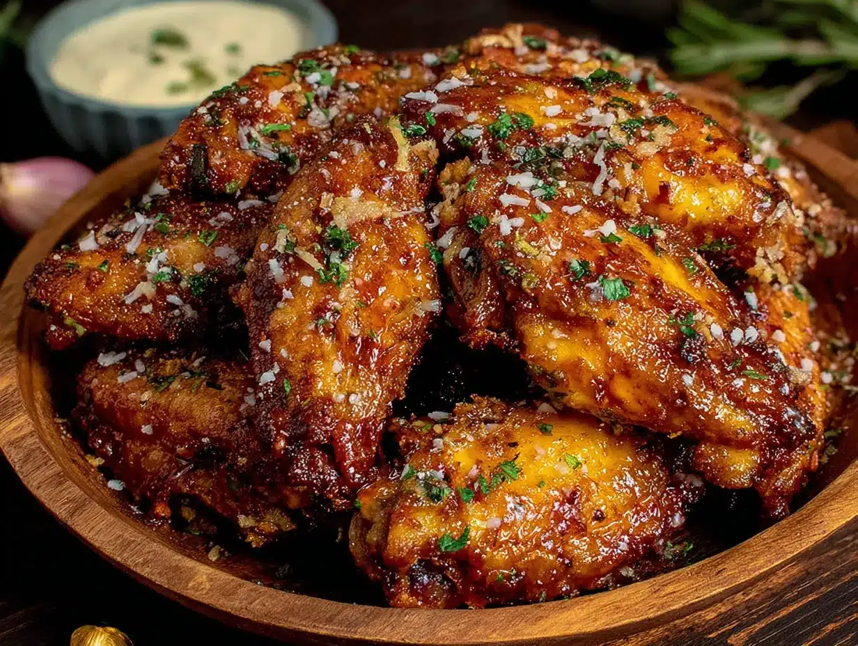crispy parmesan garlic tailgate wings preparation steps