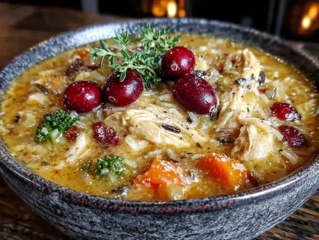 crockpot fall harvest chicken and wild rice soup - featured image