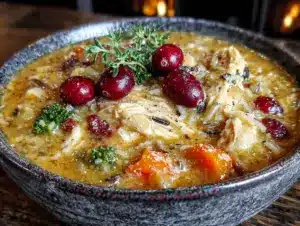 crockpot fall harvest chicken and wild rice soup - featured image