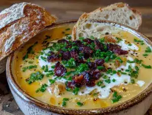 crockpot potato soup with bacon - featured image