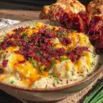 crockpot potato soup with bacon and cheddar - featured image