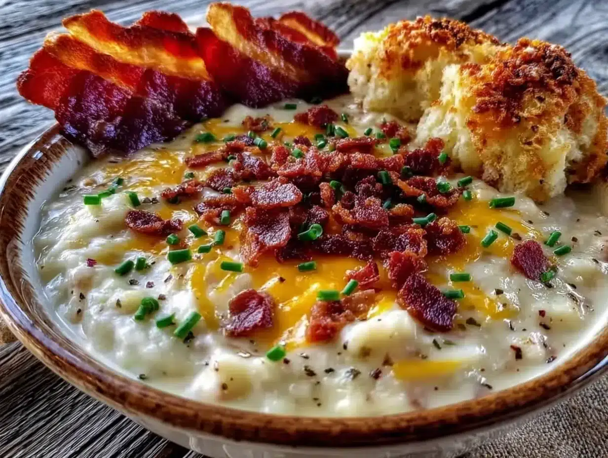 crockpot potato soup with bacon and cheddar preparation steps
