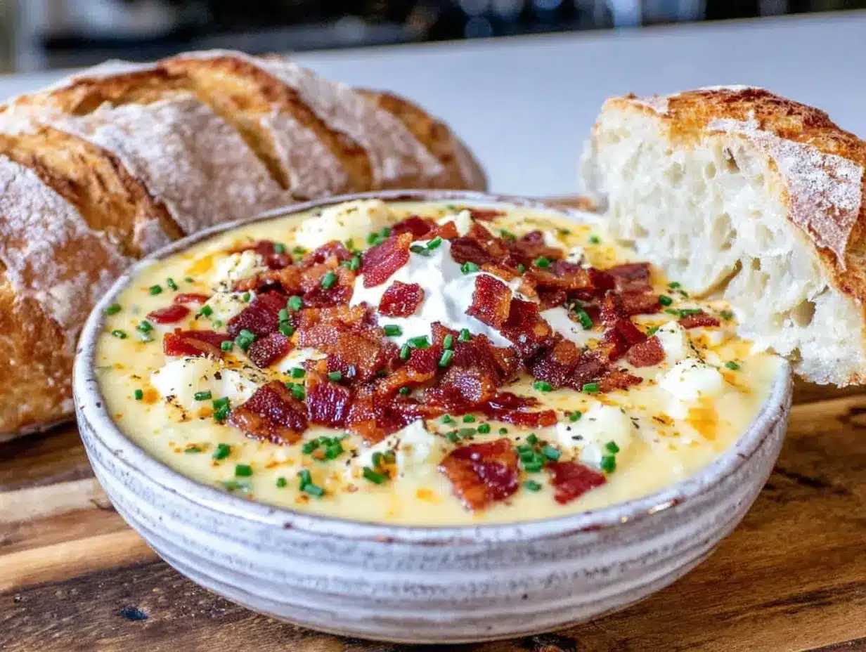 crockpot potato soup with bacon preparation steps
