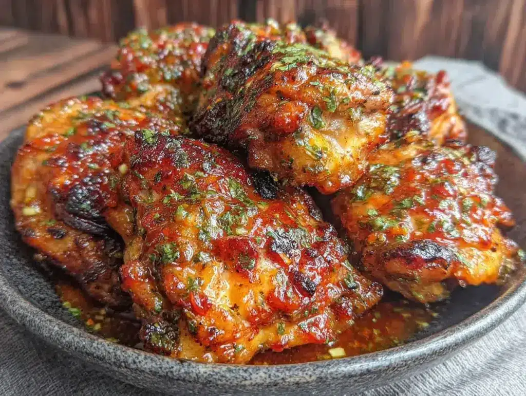crockpot sticky honey garlic chicken thighs - featured image