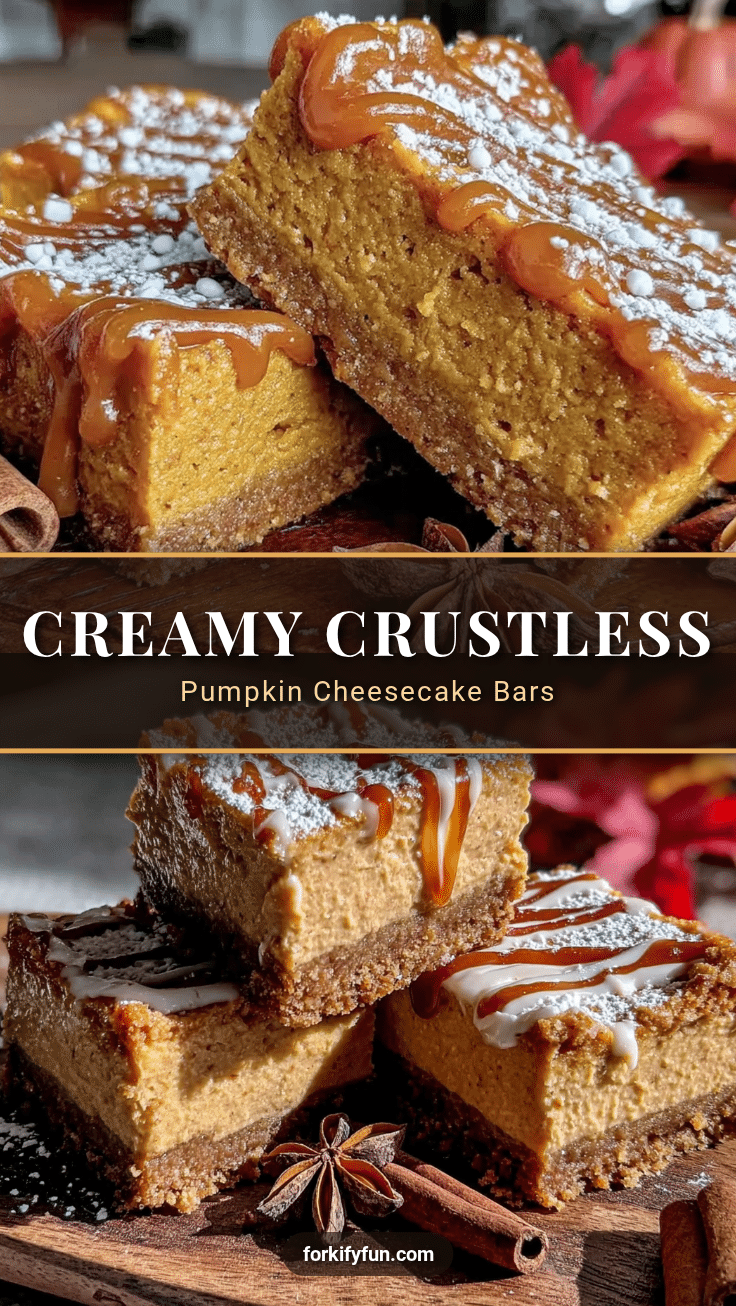 crustless pumpkin cheesecake bars recipe