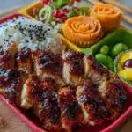 easy bento box chicken teriyaki lunch for kids - featured image