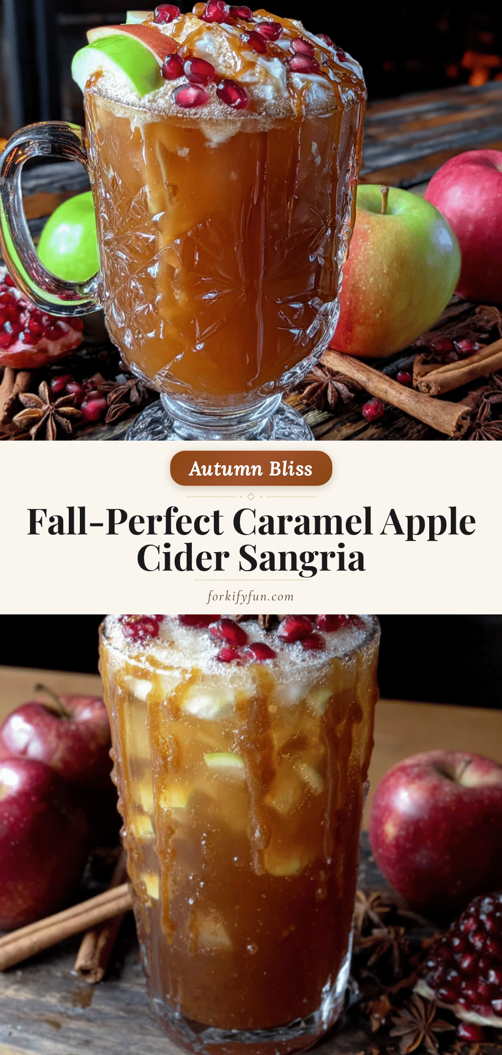 Easy Caramel Apple Cider Sangria recipe