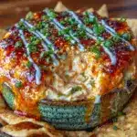 easy crockpot buffalo chicken dip with cream cheese - featured image